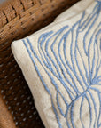 Blue Embroidered Cotton Cushion