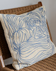 Blue Embroidered Cotton Cushion