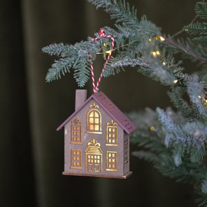 Light Up Christmas House Ornament