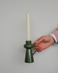 Fija Stoneware Candle Holder / Green