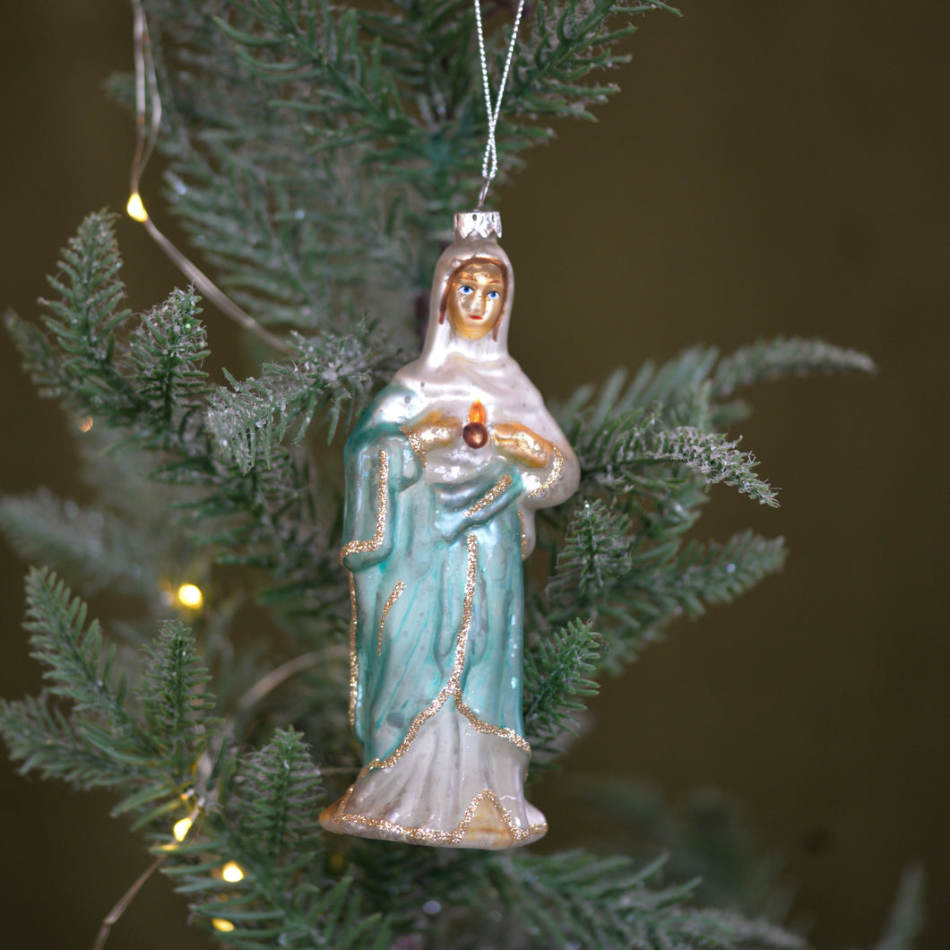 Glass Mary Tree Ornament