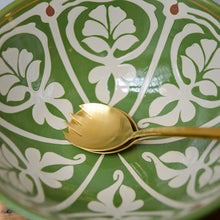 Load image into Gallery viewer, Heikki Green Patterned Ceramic Serving Bowl