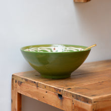 Load image into Gallery viewer, Heikki Green Patterned Ceramic Serving Bowl