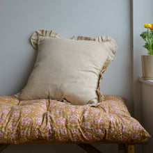 Load image into Gallery viewer, Kamala Floral Bench Cushion in Brown Cotton
