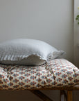 Pin Stripe Frill Cushion / Charcoal Grey