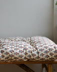 Kamala Floral Cushion in Cream and Blue Cotton