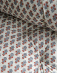 Kamala Floral Cushion in Cream and Blue Cotton