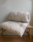 Kamala Floral Cushion in Cream and Blue Cotton
