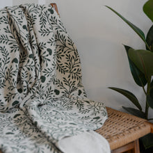 Load image into Gallery viewer, Maribelle Green and White Botanical Throw