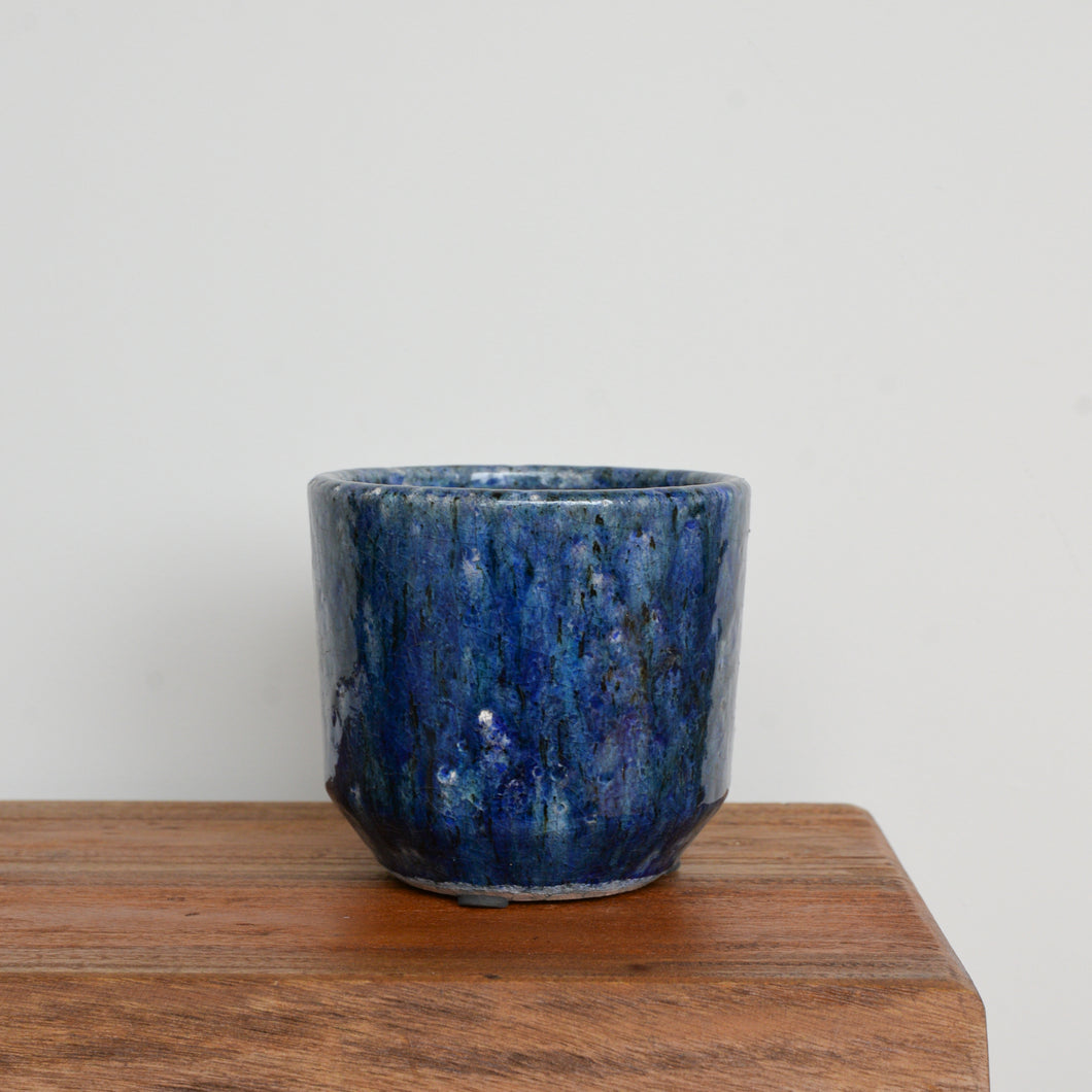 Nilay Glazed Plant Pot / Blue
