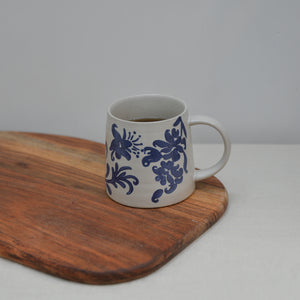 Petunia Blue Floral Print Ceramic Mug