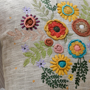 Pico Floral Embroidered Cushion