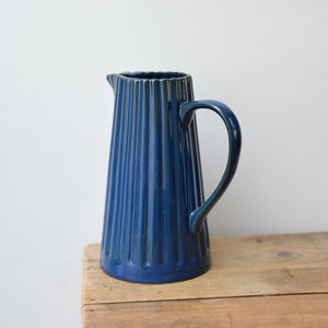 Textured Ceramic Jug / Blue
