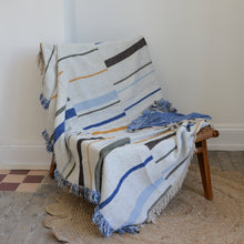 Load image into Gallery viewer, Toscana Throw, Blue Stripe