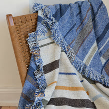 Load image into Gallery viewer, Toscana Throw, Blue Stripe