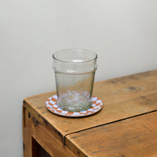 Load image into Gallery viewer, Checkered Coaster / Brown and Baby Blue