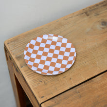 Load image into Gallery viewer, Checkered Coaster / Brown and Baby Blue