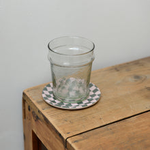 Load image into Gallery viewer, Checkered Coaster / Green and Baby Pink