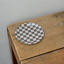 Load image into Gallery viewer, Checkered Coaster / Green and Baby Pink