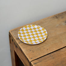 Load image into Gallery viewer, Checkered Coaster / Mustard and White