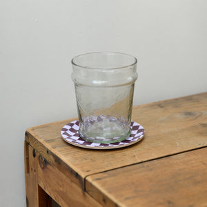 Checkered Coaster / Plum and Lilac