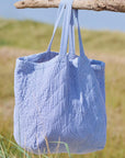 Quilted Over-Sized Bag / Blue Stripes
