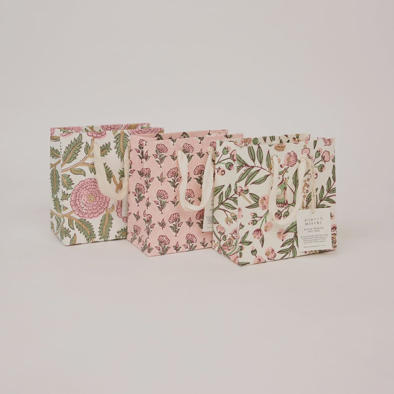 Small Block Printed Gift Bags / Blush Refresh
