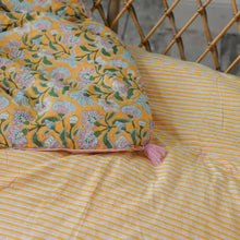 Load image into Gallery viewer, Sofa Cover or Mattress Yellow Stripes and Floral