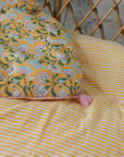 Sofa Cover or Mattress Yellow Stripes and Floral