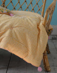 Sofa Cover or Mattress Yellow Stripes and Floral