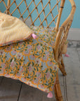 Sofa Cover or Mattress Yellow Stripes and Floral