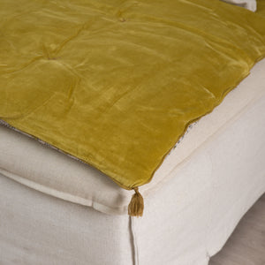 Sofa Cover or Mattress Yellow Velvet and Floral