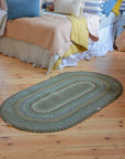 Hedgerow Jute Oval Rug 3 x 5 ft / Green