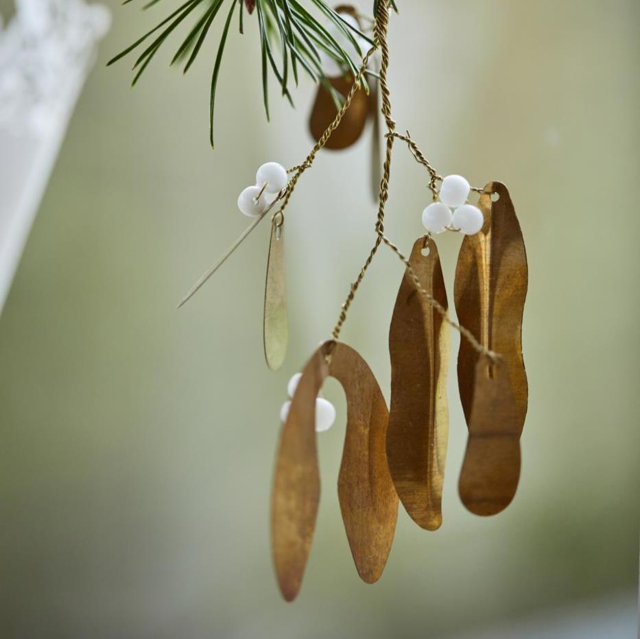 Brass Mistletoe Ornament