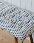 Asha Floral Chair Pad or Bench Cushion / Ash Indigo