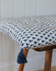 Asha Floral Chair Pad or Bench Cushion / Ash Indigo