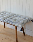 Asha Floral Chair Pad or Bench Cushion / Ash Indigo