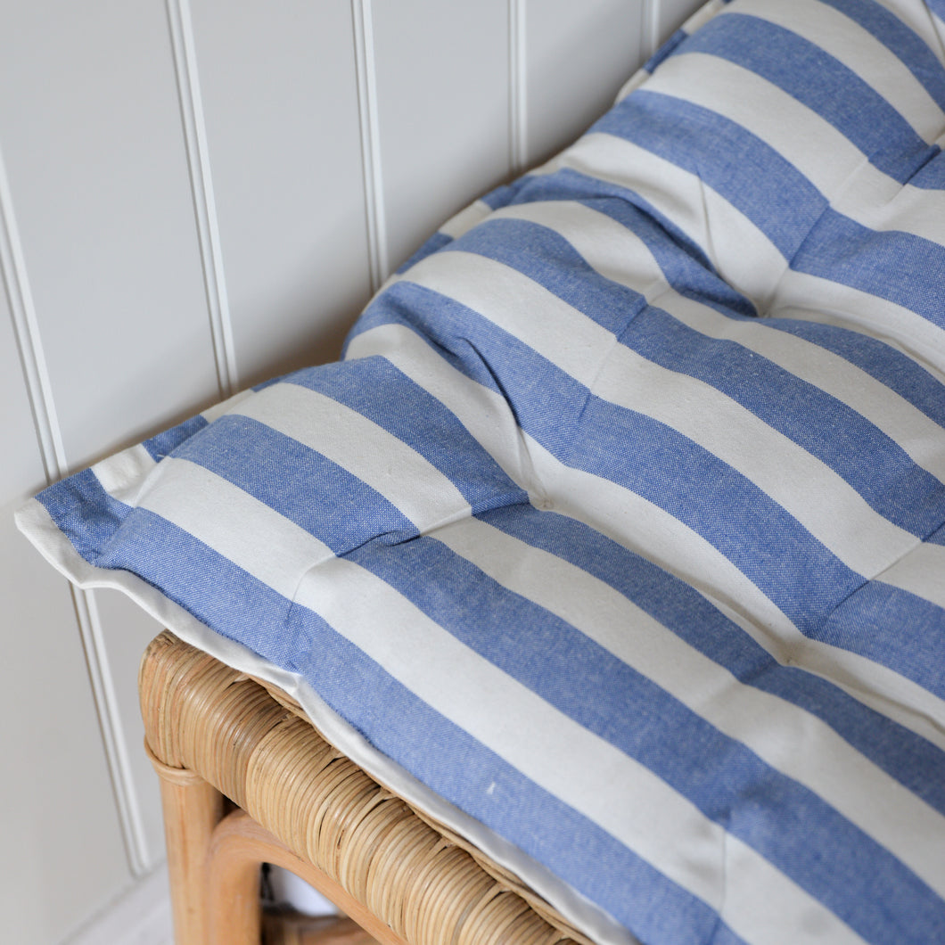 Blue and White Striped Mattress / 55x155cm