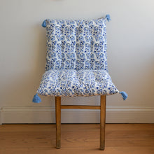 Load image into Gallery viewer, Blue Floral Mattress or Bench Cushion / Marigold Riviera