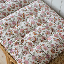 Load image into Gallery viewer, Gita Floral Chair Pad or Bench Cushion / Sorbet Pink