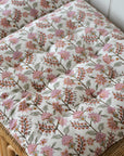 Gita Floral Chair Pad or Bench Cushion / Sorbet Pink