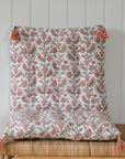 Gita Floral Chair Pad or Bench Cushion / Sorbet Pink