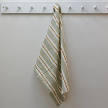 Load image into Gallery viewer, Green and White Striped Tea Towel