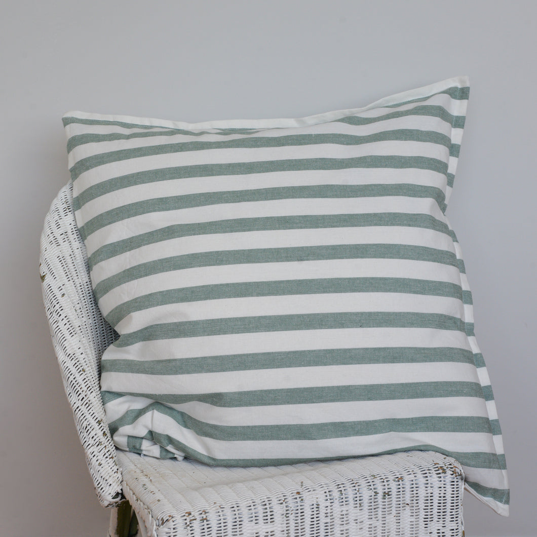 Green Striped Cushion Large 60 x 60 cm / Rimini Ivy