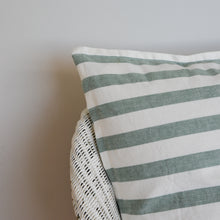 Load image into Gallery viewer, Green Striped Cushion Large 60 x 60 cm / Rimini Ivy