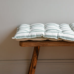 Green Striped Seat Cushion / Rimini Ivy