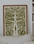 Paper Cut Tree Poster Sage