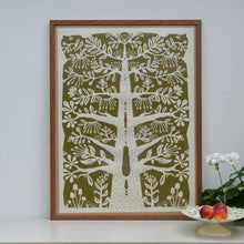 Load image into Gallery viewer, Paper Cut Tree Poster Sage