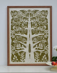 Paper Cut Tree Poster Sage