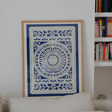 Load image into Gallery viewer, Paper Cut Wheel Poster Indigo